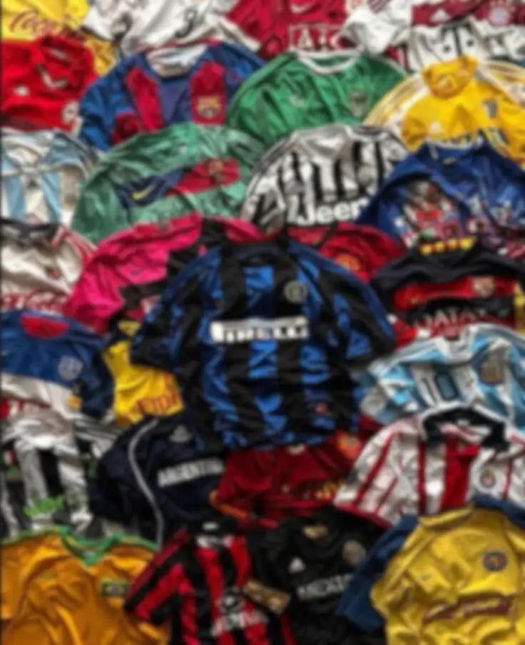 Un maillot de football rayé noir et bleu avec un logo de sponsor ’pirelli’ blanc traversant la poitrine.