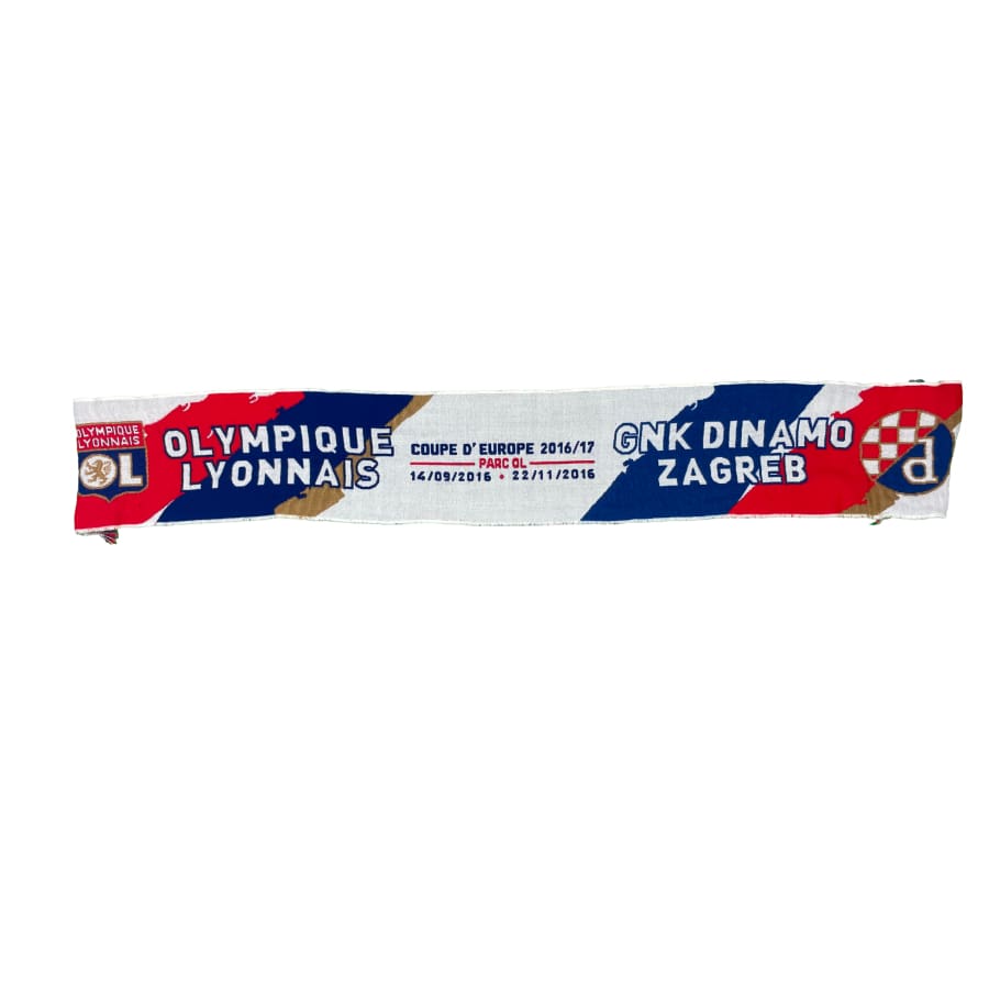 Echarpe de football vintage Olympique Lyonnais Zagreb saison 2016-2017 - Officiel - Olympique Lyonnais