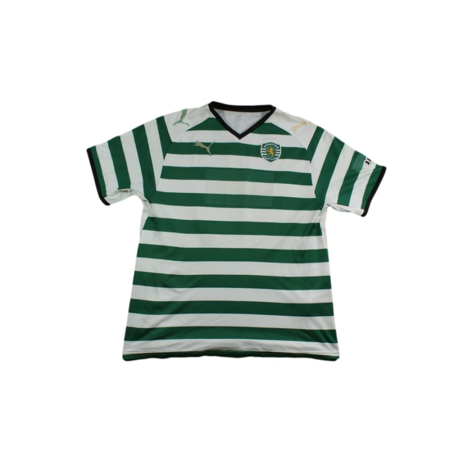 Maillot foot vintage Sporting Portugal domicile N°10 BURGLIN années 2000 - Puma - Sporting Clube de Portugal