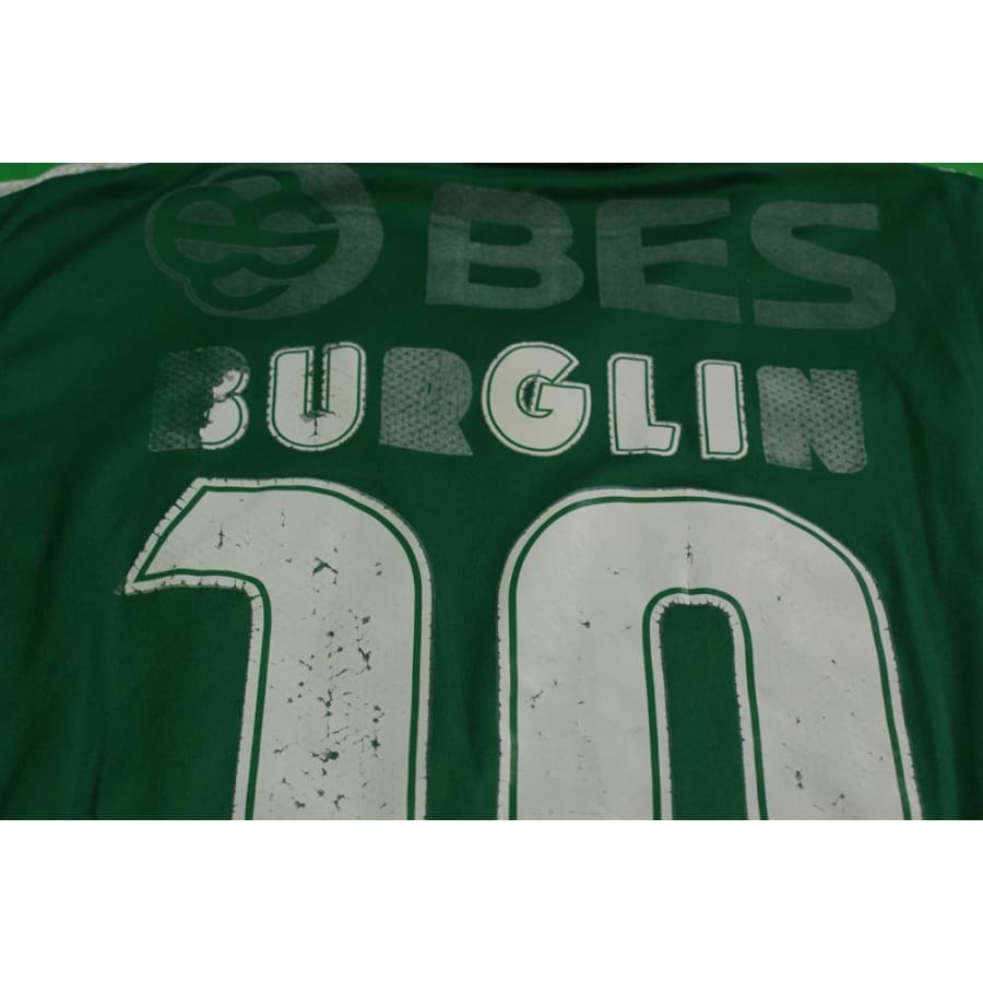 Maillot foot vintage Sporting Portugal domicile N°10 BURGLIN années 2000 - Puma - Sporting Clube de Portugal