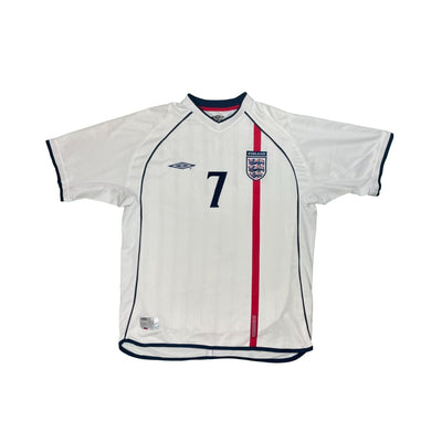Maillot football vintage Angleterre #7 Beckham saison 2002-2003 - Umbro - Angleterre