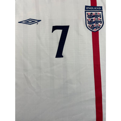 Maillot football vintage Angleterre #7 Beckham saison 2002-2003 - Umbro - Angleterre
