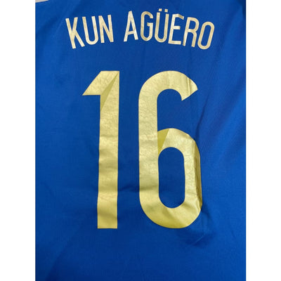 Maillot football vintage Argentine #16 Kun Aguero extérieur saison 2014-2015 - Adidas - Argentine