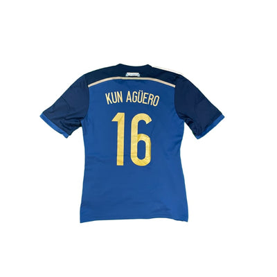 Maillot football vintage Argentine #16 Kun Aguero extérieur saison 2014-2015 - Adidas - Argentine