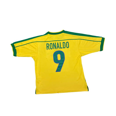 Maillot football vintage Brésil domicile #9 Ronaldo saison 1998-1999 - Nike - Brésil