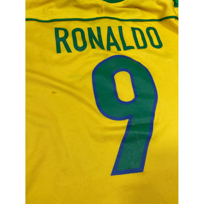 Maillot football vintage Brésil domicile #9 Ronaldo saison 1998-1999 - Nike - Brésil