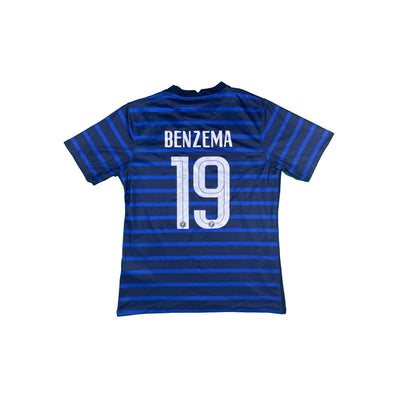 Maillot football vintage domicile #19 Benzema Equipe de France saison 2020-2021 - Nike - Equipe de France