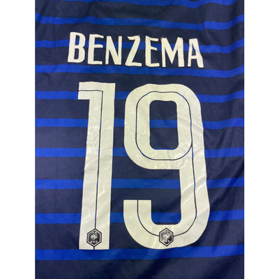 Maillot football vintage domicile #19 Benzema Equipe de France saison 2020-2021 - Nike - Equipe de France