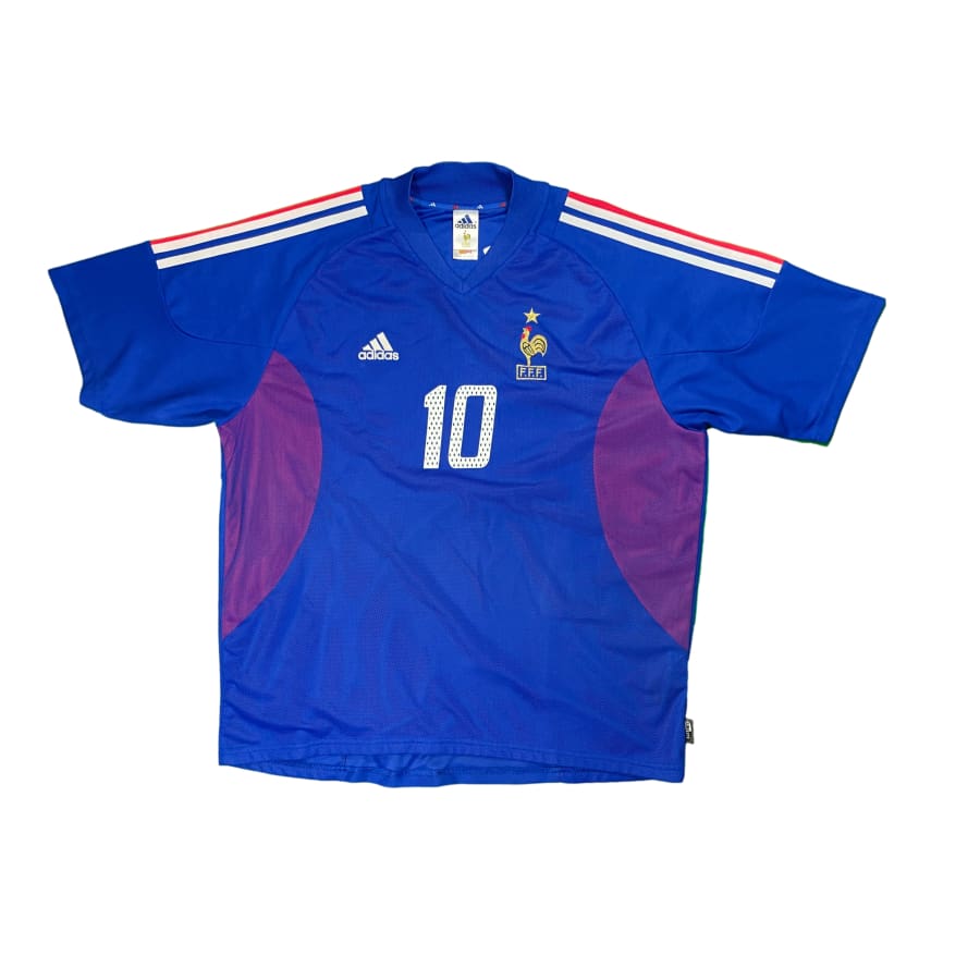 Maillot football vintage domicile Equipe de France #10 Zidane saison 2002-2003 - Adidas - Equipe de France