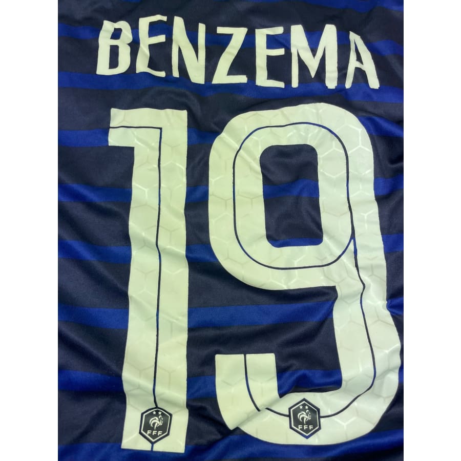 Maillot football vintage domicile Equipe de France #19 Benzema saison 2020-2021 - Nike - Equipe de France