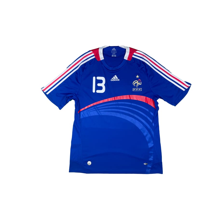 Maillot football vintage Equipe de France domicile #13 Evra saison 2008-2009 - Adidas - Equipe de France