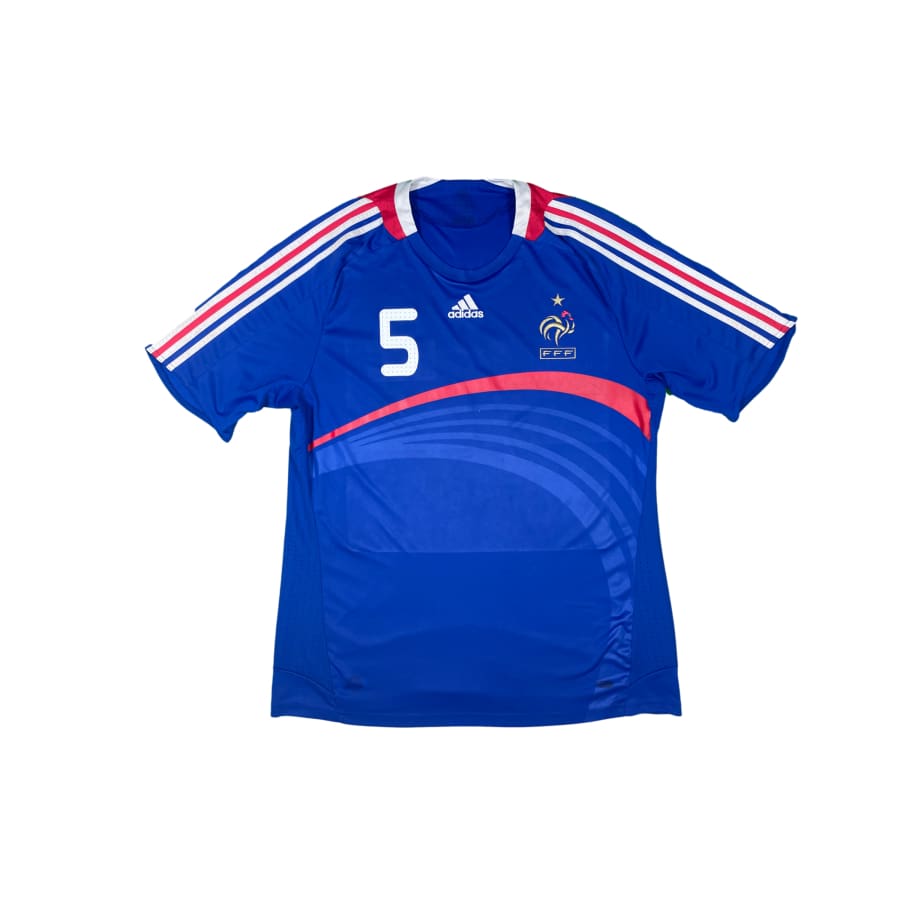Maillot football vintage Equipe de France domicile #5 Gallas saison 2008-2009 - Adidas - Equipe de France