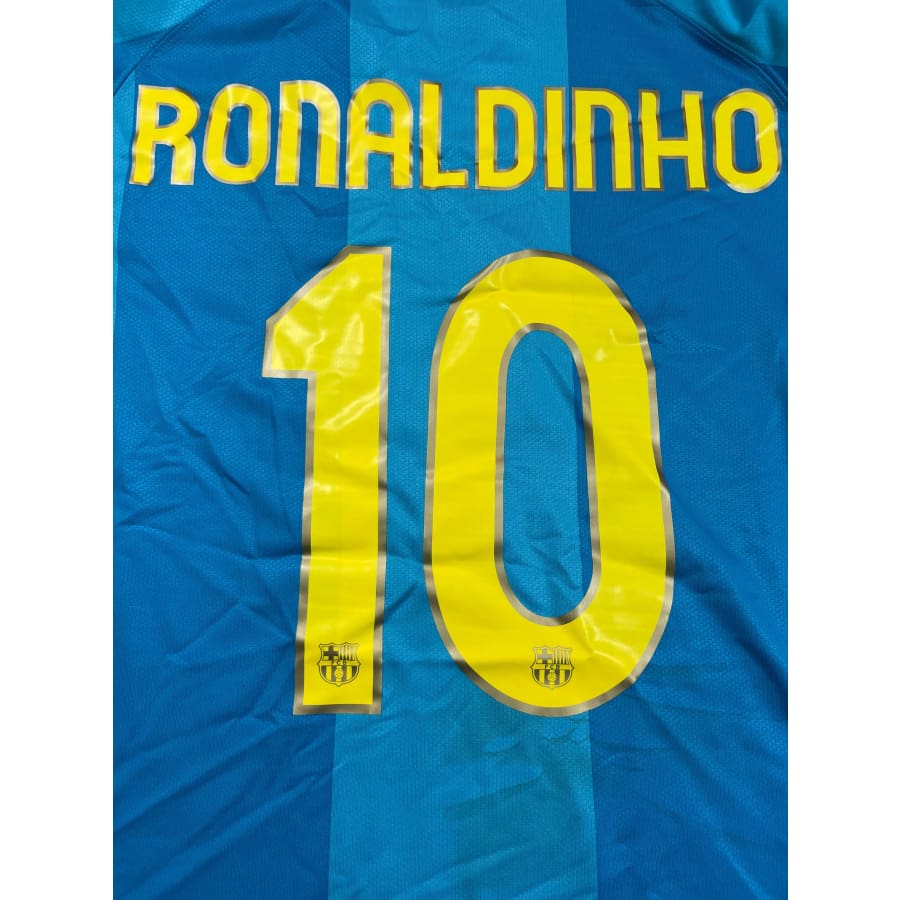 Maillot football vintage FC Barcelone #10 Ronaldinho extérieur saison 2007-2008 - Nike - Barcelone