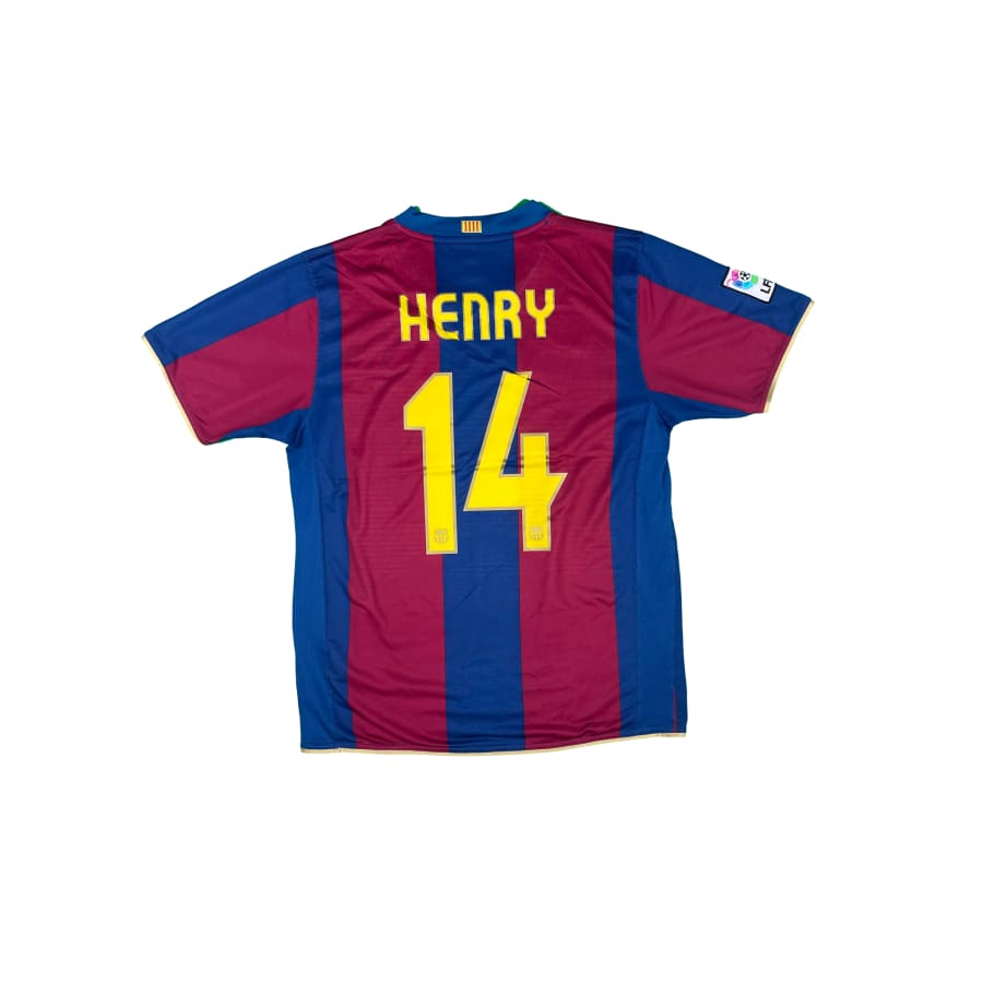 Maillot football vintage FC Barcelone domicile #14 Henry saison 2007-2008 - Nike - Barcelone