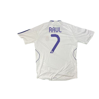 Maillot football vintage Real Madrid domicile #7 Raul saison 2007-2008 - Adidas - Real Madrid