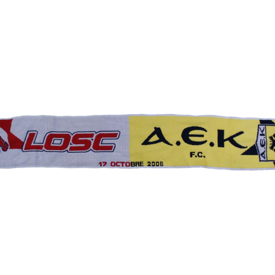 Echarpe de foot rétro Lille LOSC - AEK Athènes 17 octobre 2006 - Officiel - LO