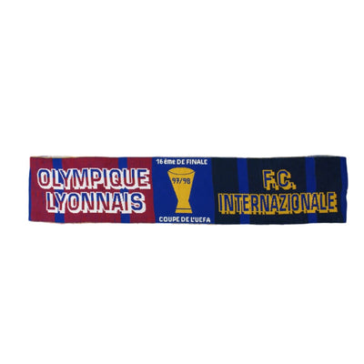 Echarpe de football vintage Olympique Lyonnais / Inter Milan Coupe UEFA 1997-1998 - Officiel - Olympique Lyonnais