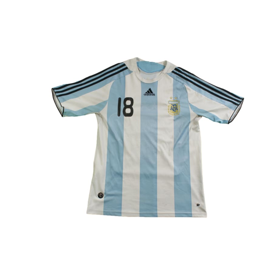 Maillot Argentine rétro domicile N°18 MESSI 2008-2009 - Adidas - Argentine