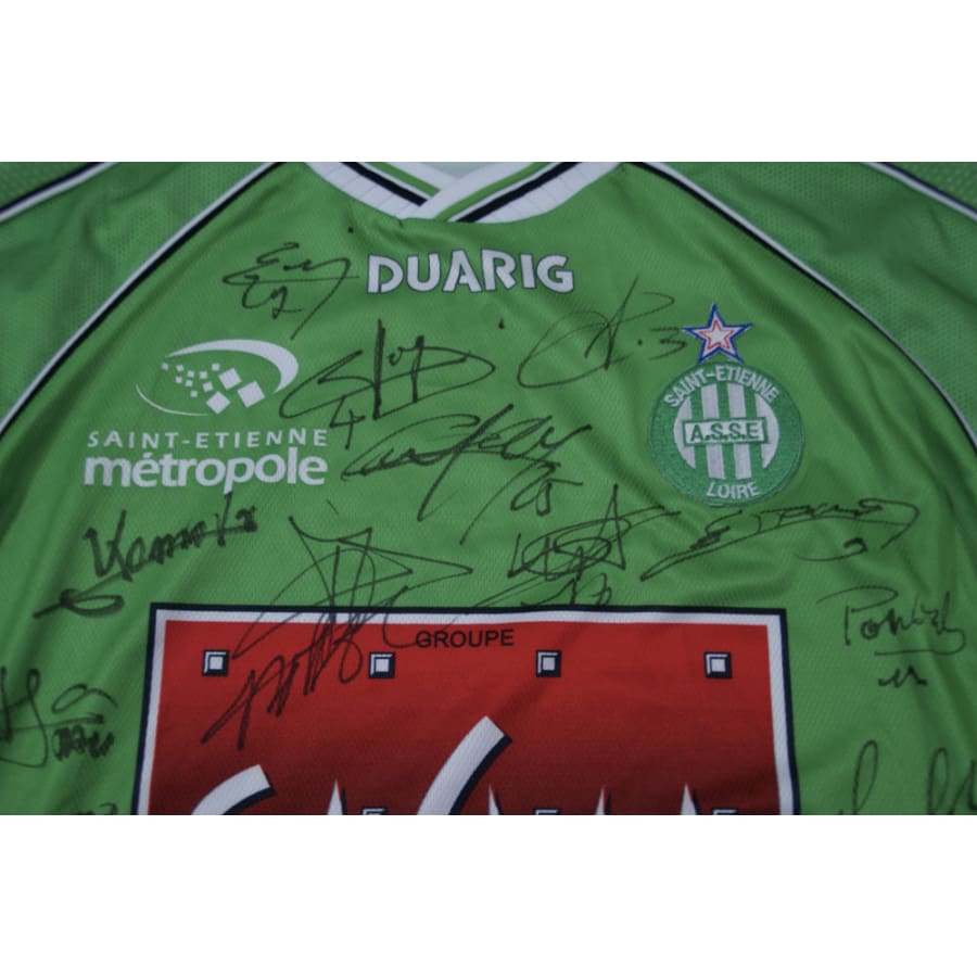 Maillot ASSE vintage domicile dédicacé 2003-2004 - Duarig - AS Saint-Etienne