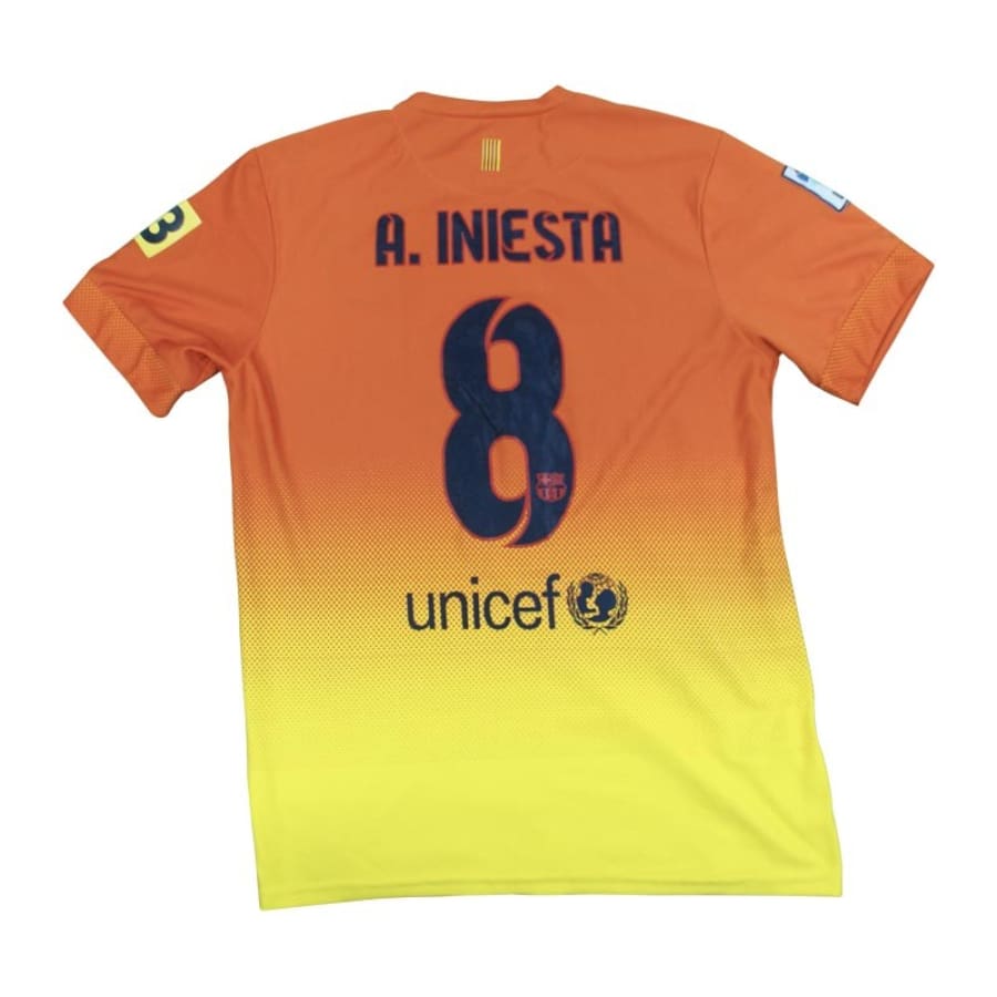 Maillot de foot FC Barcelone n°8 Iniesta Qatar foundation 2013-2014 - Nike - Barcelone