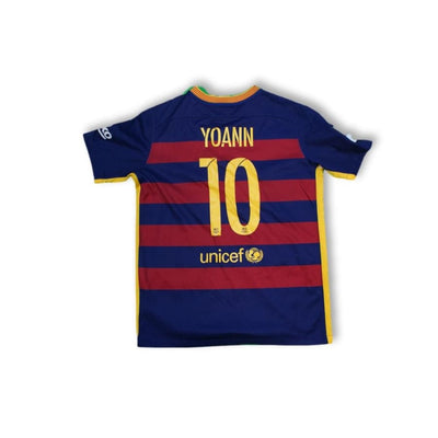 Maillot de foot rétro domicile enfant FC Barcelone N°10 YOANN 2015-2016 - Nike - Barcelone