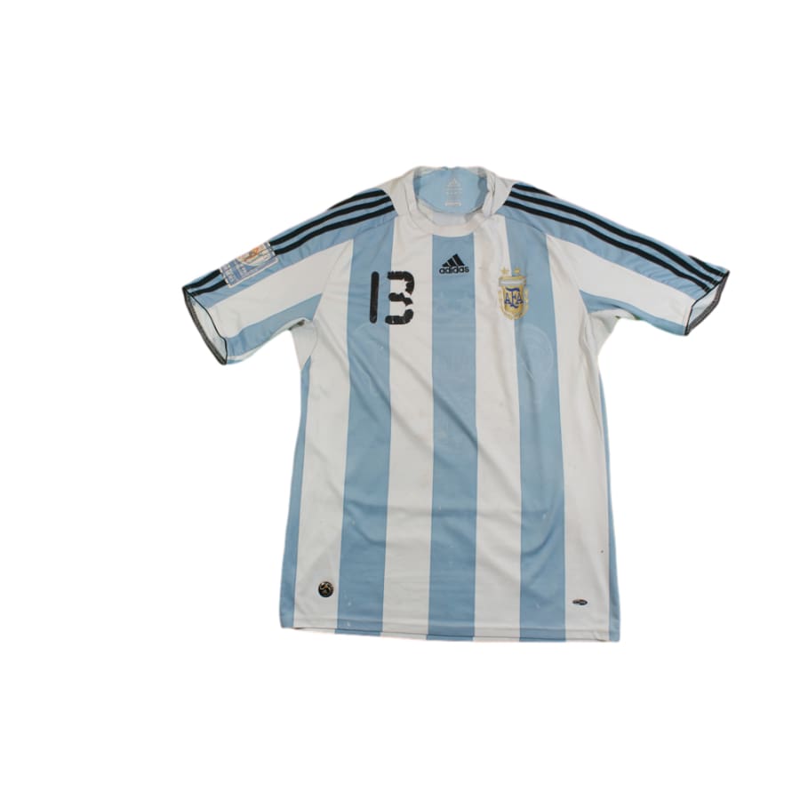 Maillot de foot rétro domicile équipe d’Argentine N°13 AGUERO 2010-2011 - Adidas - Argentine