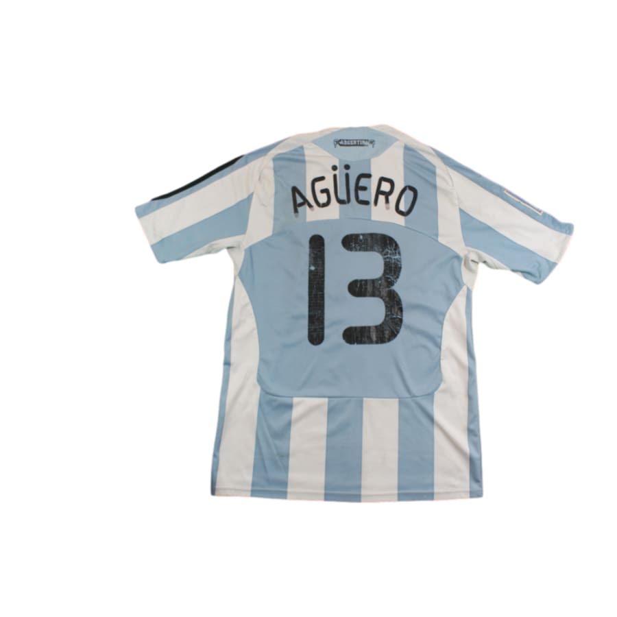 Maillot de foot rétro domicile équipe d’Argentine N°13 AGUERO 2010-2011 - Adidas - Argentine