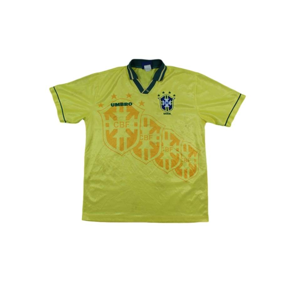 Maillot de foot rétro domicile équipe du Brésil 1994-1995 - Umbro - Bré