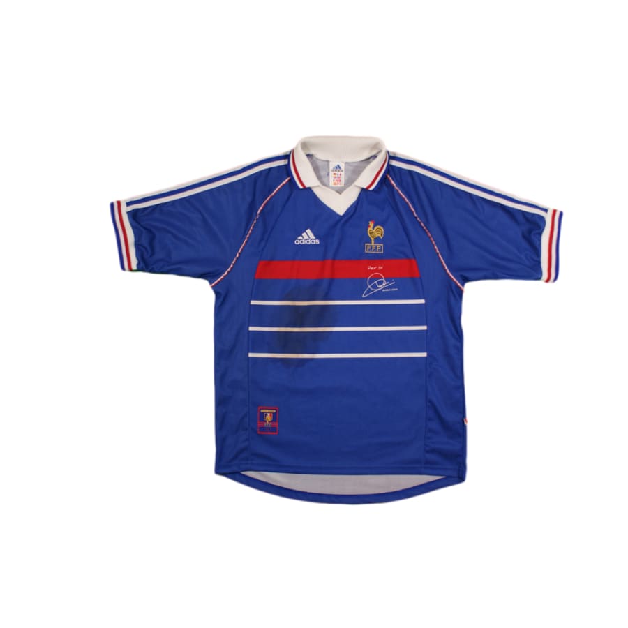 Maillot de foot rétro domicile Equipe de France dédicace Zidane 1997-1998 - Adidas - Equipe de France