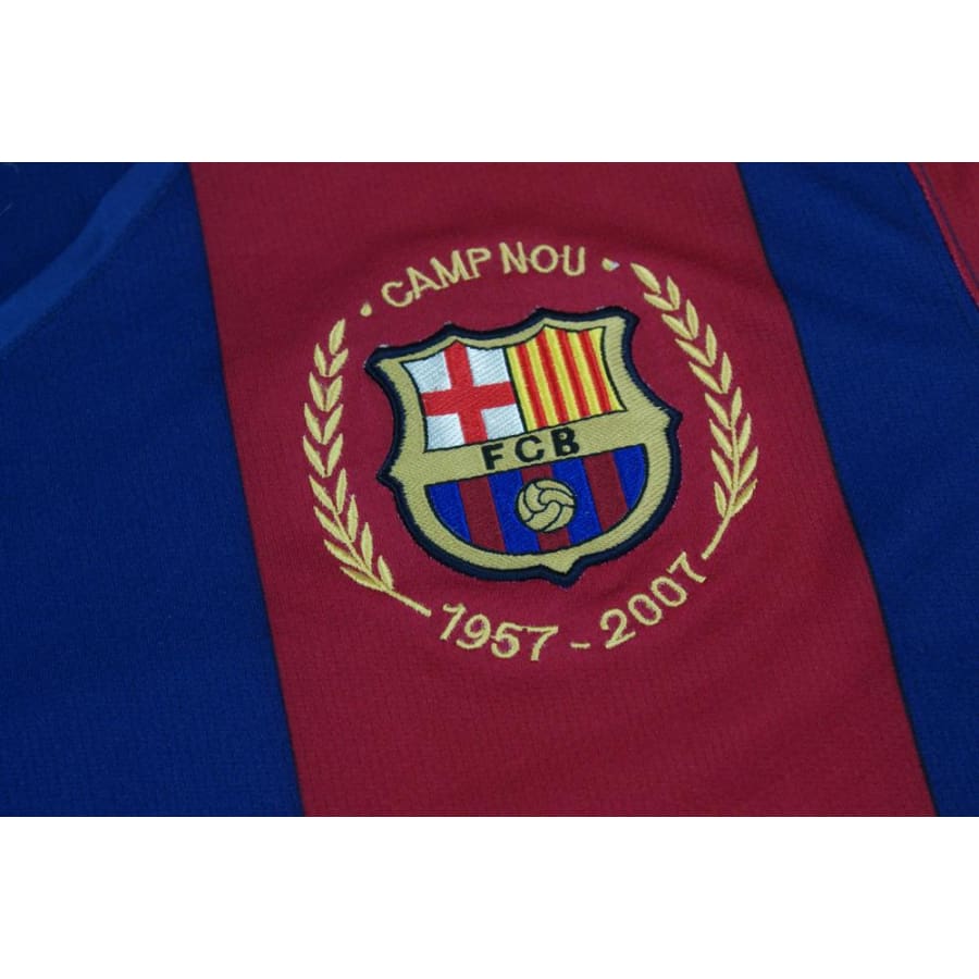 Maillot de foot rétro domicile FC Barcelone N°10 RONALDINHO 2007-2008 - Nike - Barcelone