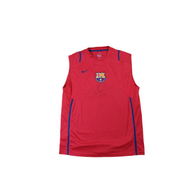 Maillot de foot rétro entraînement FC Barcelone dédicacé années 2000 - Nike - Barcelone