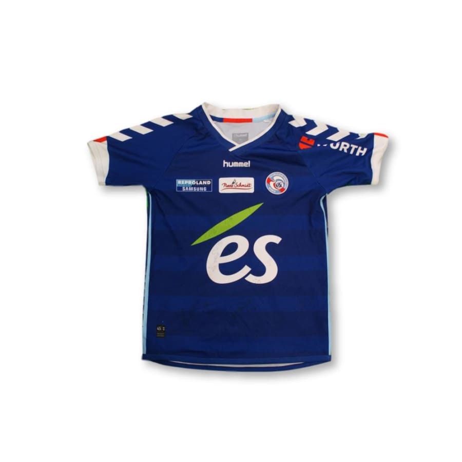 Maillot de foot vintage domicile enfant RC Strasbourg Alsace N°7 KERYAN 2016-2017 - Hummel - RC Strasbourg Alsace