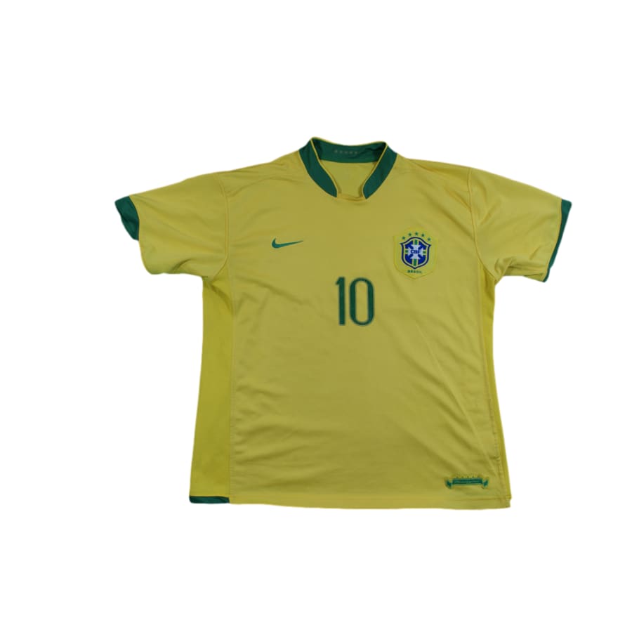 Maillot de football rétro domicile équipe du Brésil N°10 RONALDINHO 2006-2007 - Nike - Brésil