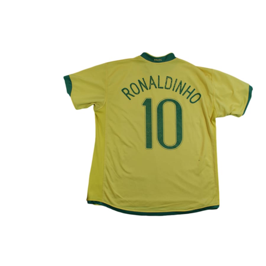 Maillot de football rétro domicile équipe du Brésil N°10 RONALDINHO 2006-2007 - Nike - Brésil