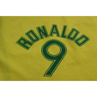 Maillot de football rétro domicile équipe du Brésil N°9 RONALDO 2002-2003 - Nike - Brésil