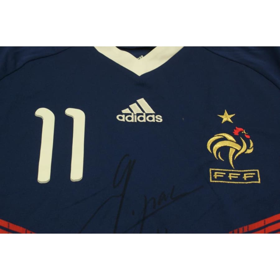 Maillot de football rétro domicile Equipe de France N°11 GIGNAC dédicacé 2010-2011 - Adidas - Equipe de France