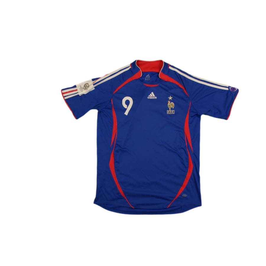 Maillot de football rétro domicile Equipe de France N°9 CISSE 2006-2007 - Adidas - Equipe de France