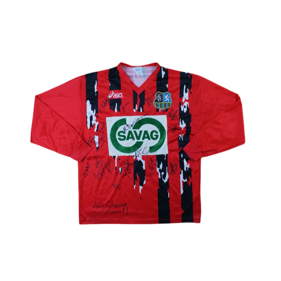 Maillot de football rétro supporter FC Saarbrücken dédicacé années 2000 - Asics - Autres championnats