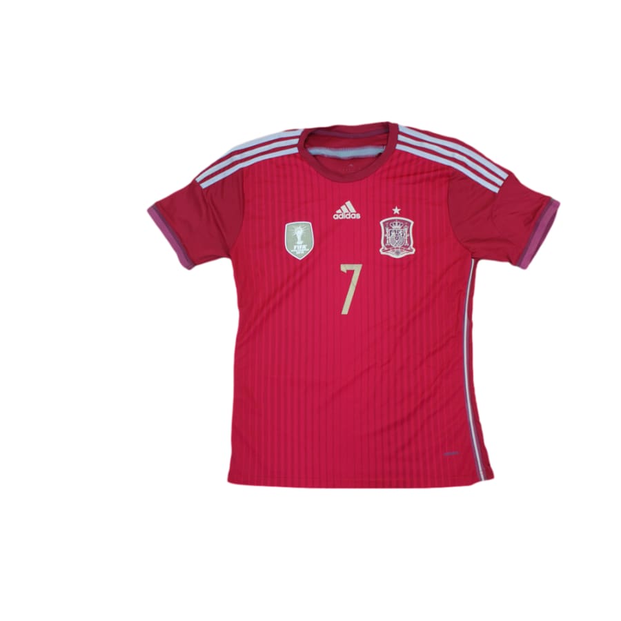 Maillot de football vintage domicile équipe d’Espagne N°7 DAVID VILLA 2014-2015 - Adidas - Espagne