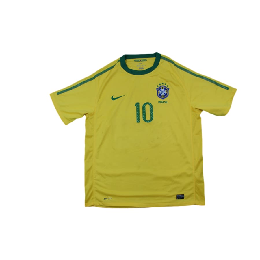 Maillot de football vintage domicile équipe du Brésil N°10 PELE 2010-2011 - Nike - Brésil