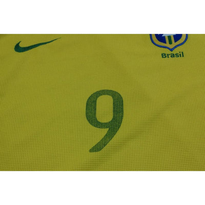 Maillot de football vintage domicile équipe du Brésil N°9 2008-2009 - Nike - Brésil