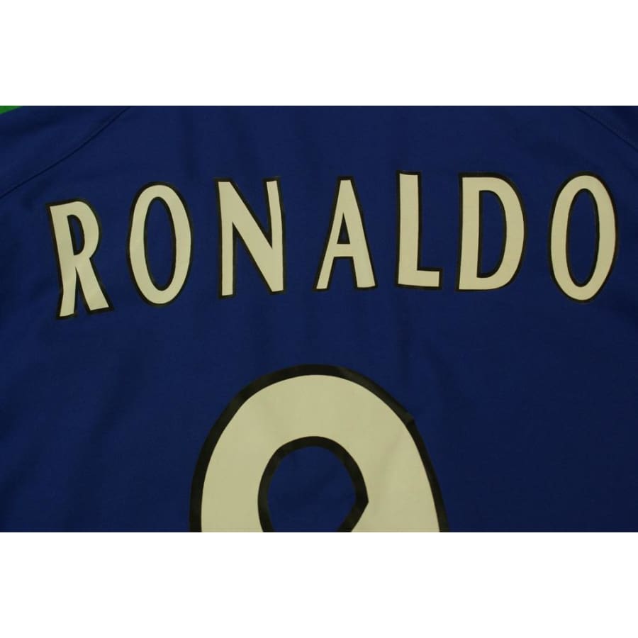 Maillot de football vintage extérieur équipe du Brésil N°9 RONALDO 2002-2003 - Nike - Brésil