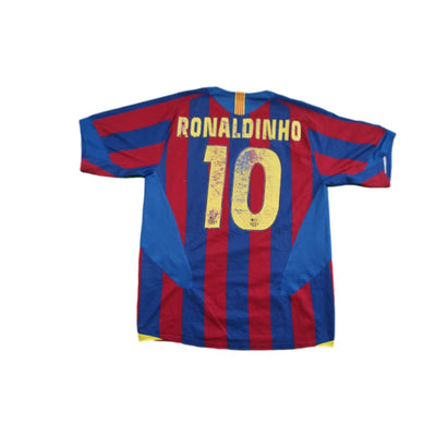 Maillot FC Barcelone vintage domicile N°10 RONALDINHO 2005-2006 - Nike - Barcelone