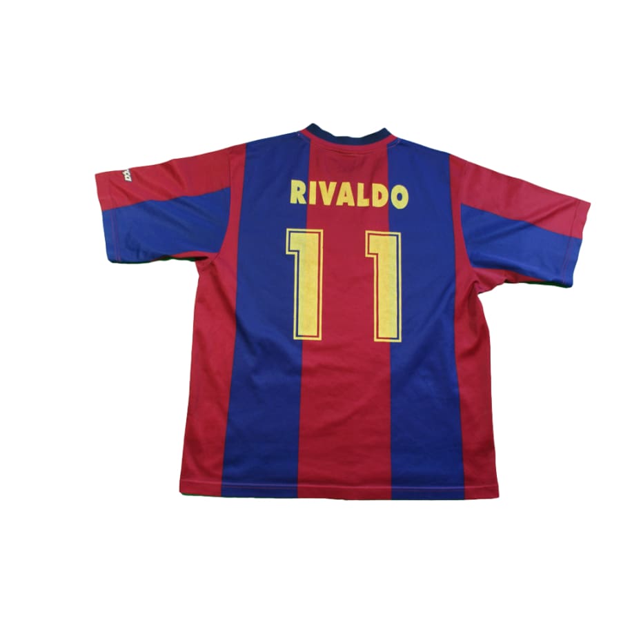 Maillot FC Barcelone vintage domicile N°11 RIVALDO 1998-1999 - Nike - Barcelone