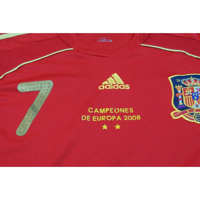 Maillot foot rétro domicile équipe d’Espagne N°7 DAVID VILLA 2008-2009 - Adidas - Espagne