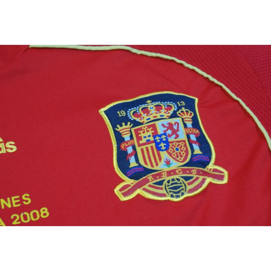 Maillot foot rétro domicile équipe d’Espagne N°7 DAVID VILLA 2008-2009 - Adidas - Espagne