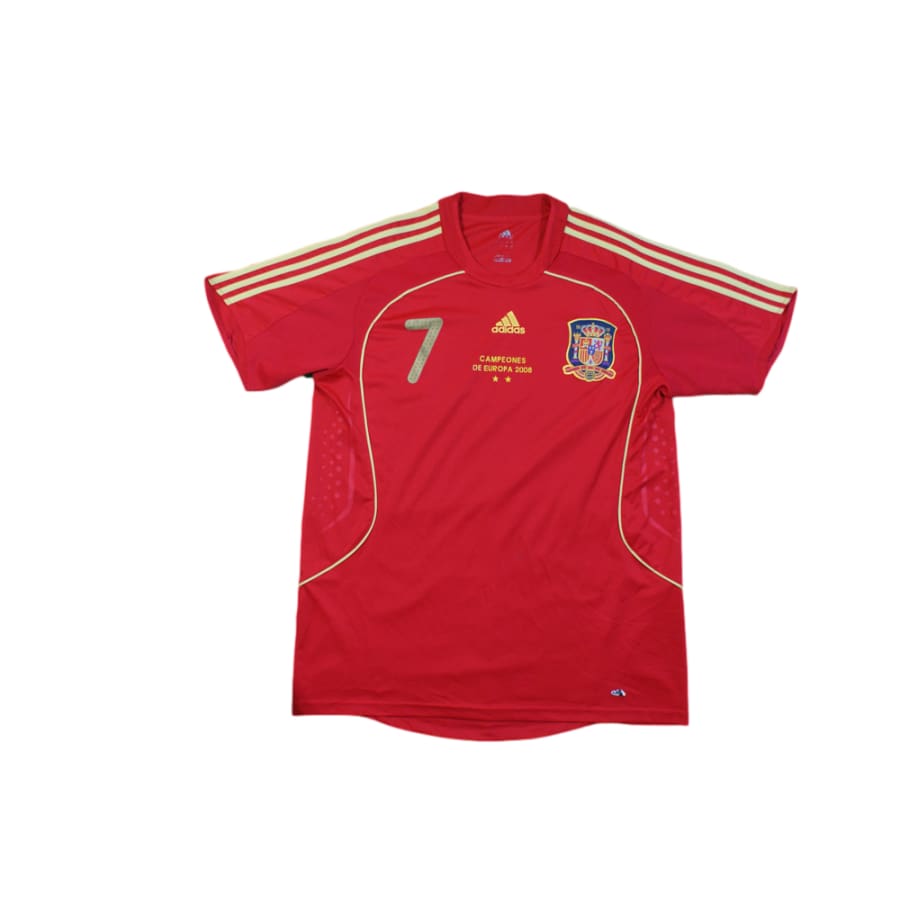 Maillot foot rétro domicile équipe d’Espagne N°7 DAVID VILLA 2008-2009 - Adidas - Espagne