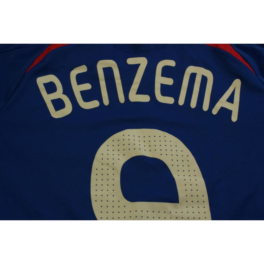 Maillot foot rétro équipe de France domicile enfant N°9 BENZEMA 2008-2009 - Adidas - Equipe de France