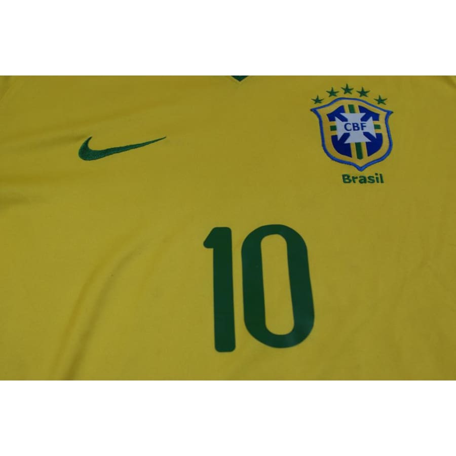 Maillot foot vintage Brésil domicile N°10 2008-2009 - Nike - Brésil