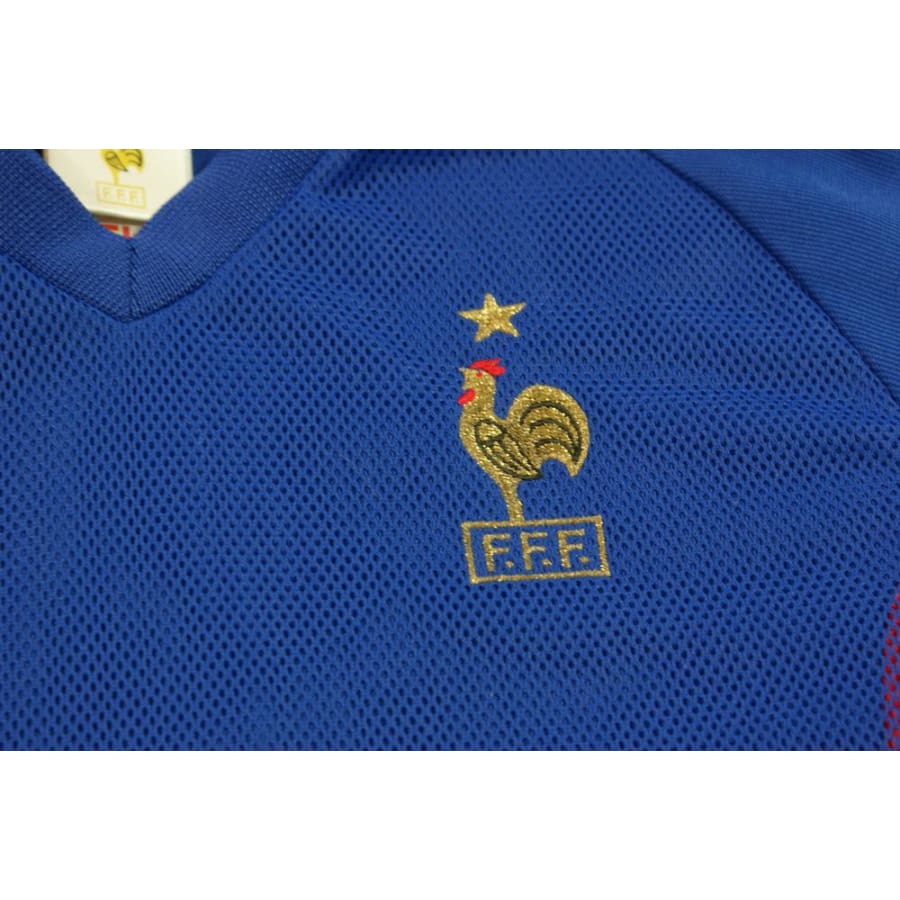 Maillot foot vintage équipe de France enfant domicile N°10 ZIDANE 2002-2003 - Adidas - Equipe de France